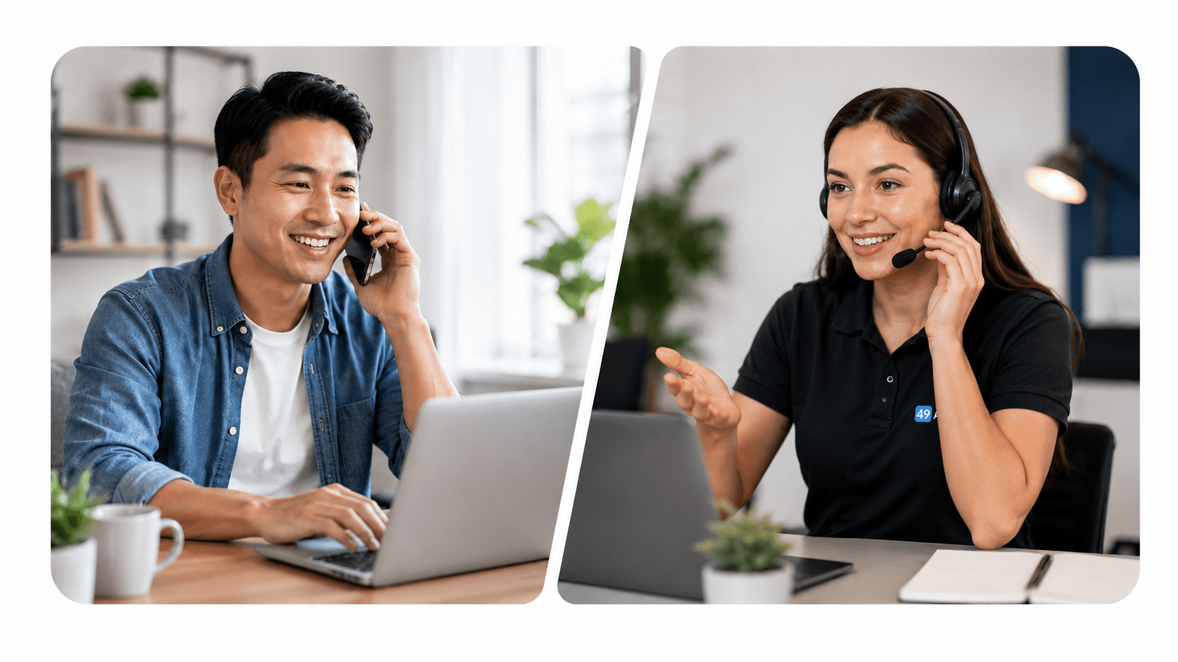 Business owner speaking with a 49 Ads expert